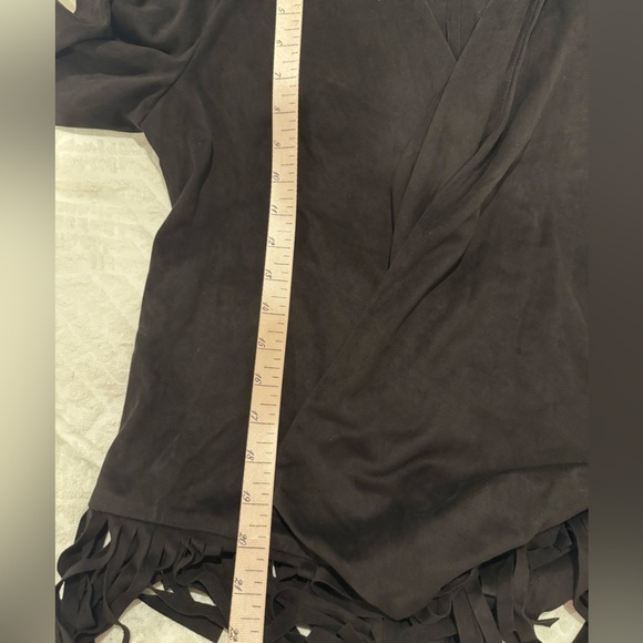 Gibson Latimer dark brown Open Front Long Sleeve Fringe Western festival - Picture 8 of 8